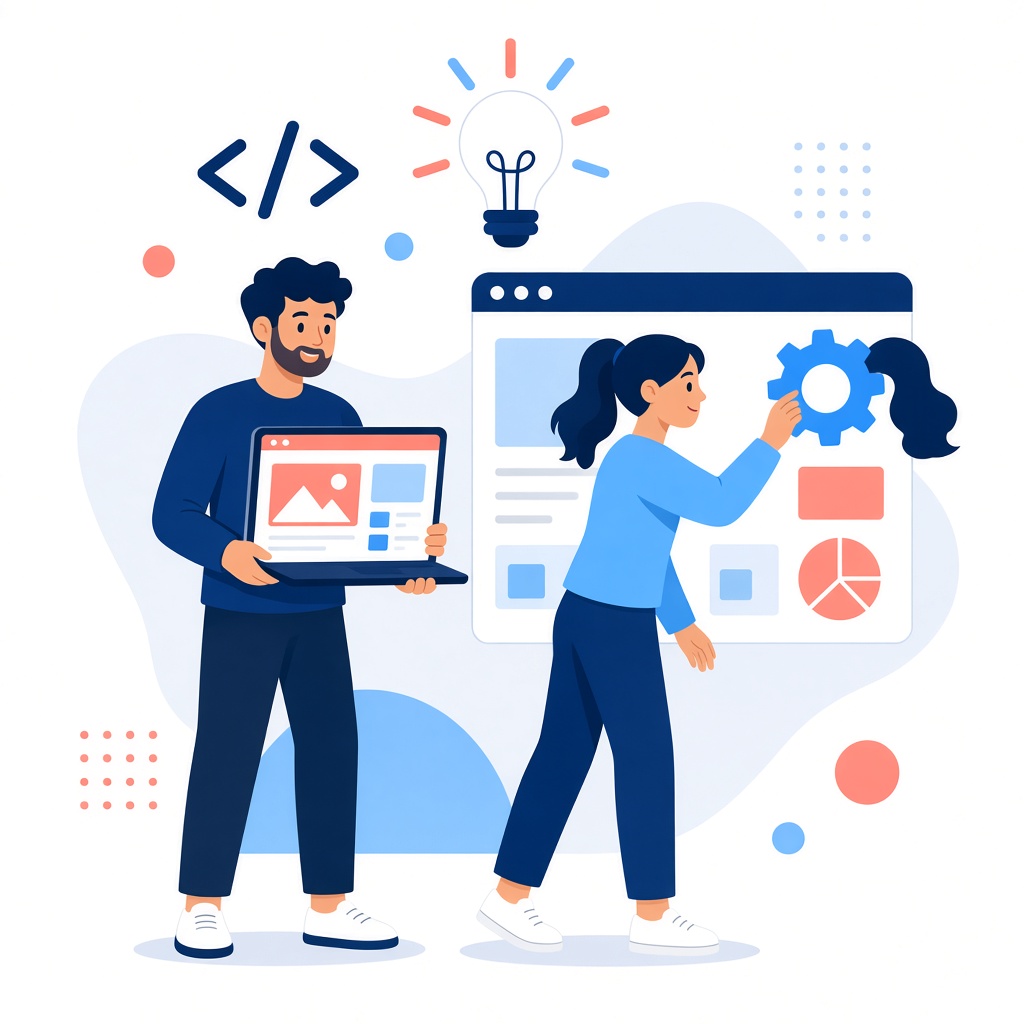 Desarrolladores construyendo una aplicación
