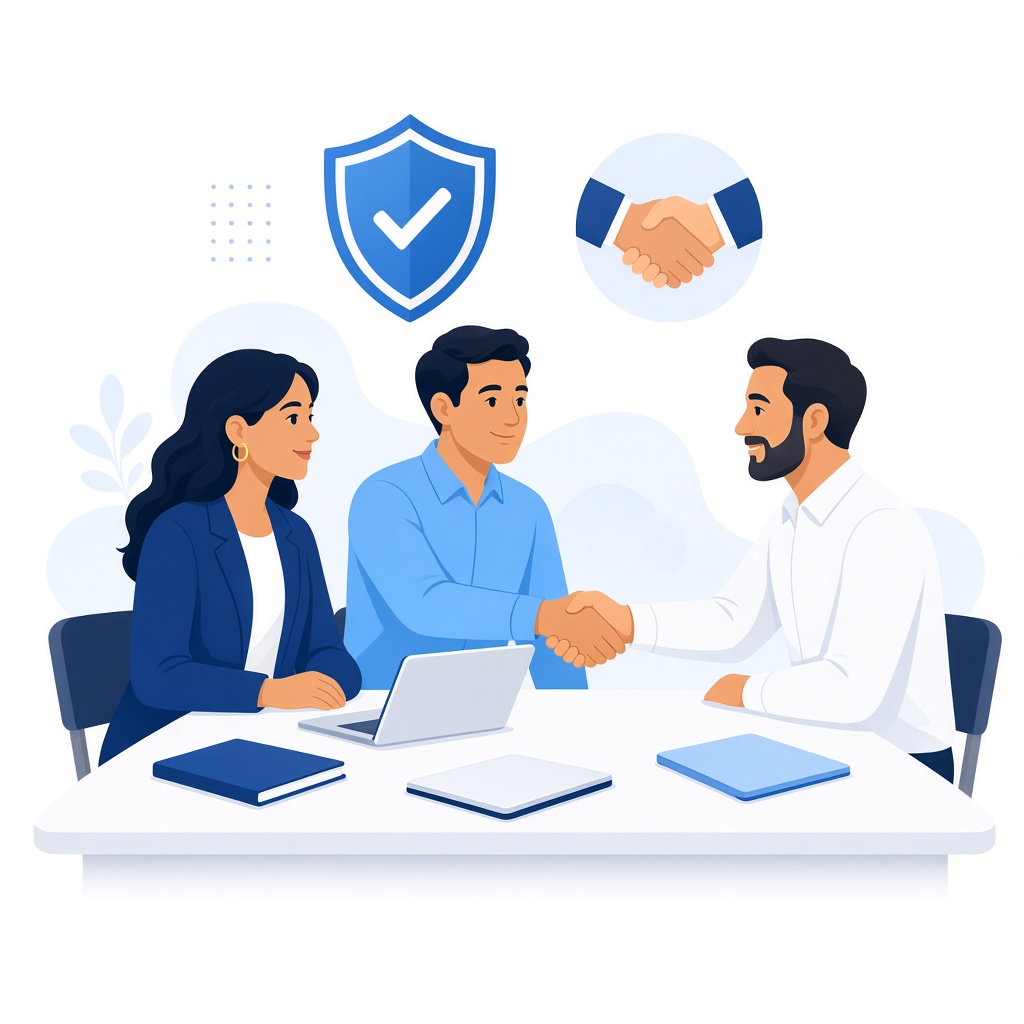 Reunión de trabajo con un apretón de manos